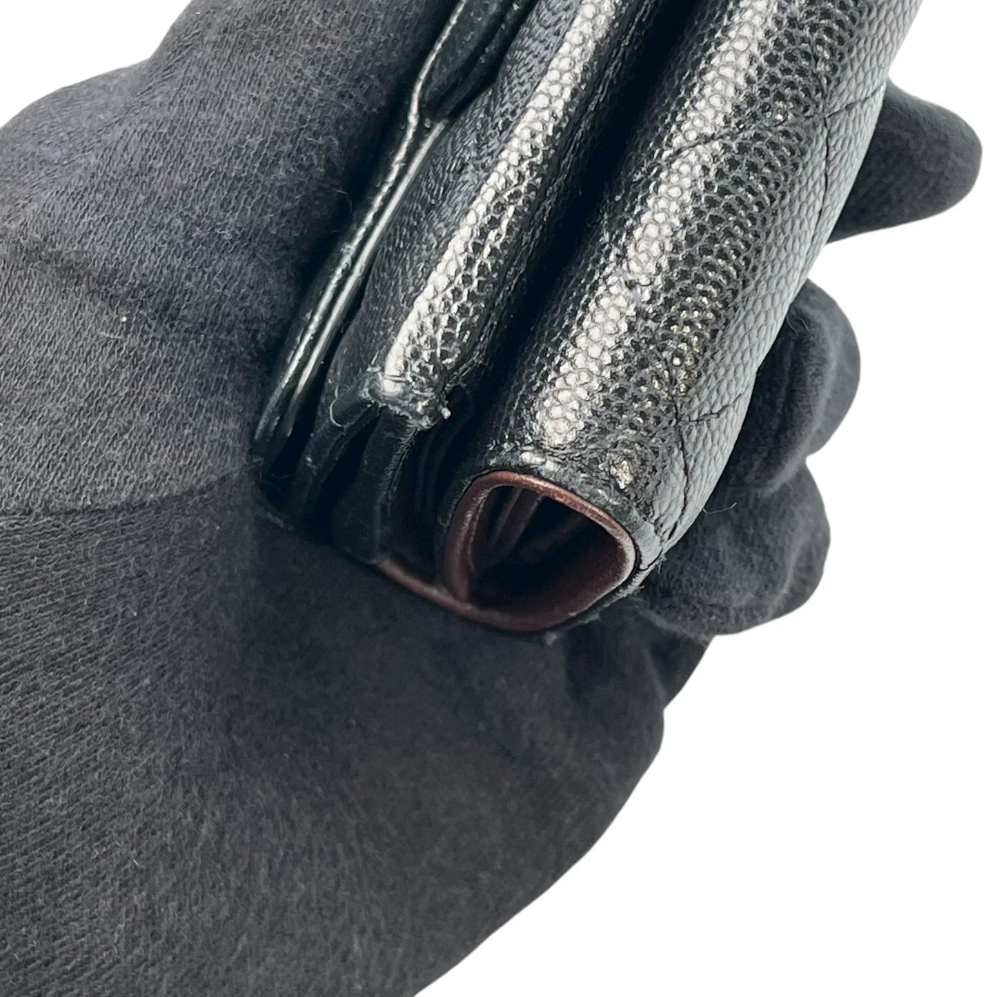 CHANEL Classic Small Flap Compact Wallet in Caviar Leather - Black 