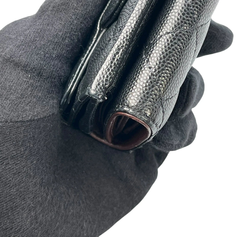 CHANEL Classic Small Flap Compact Wallet in Caviar Leather - Black 