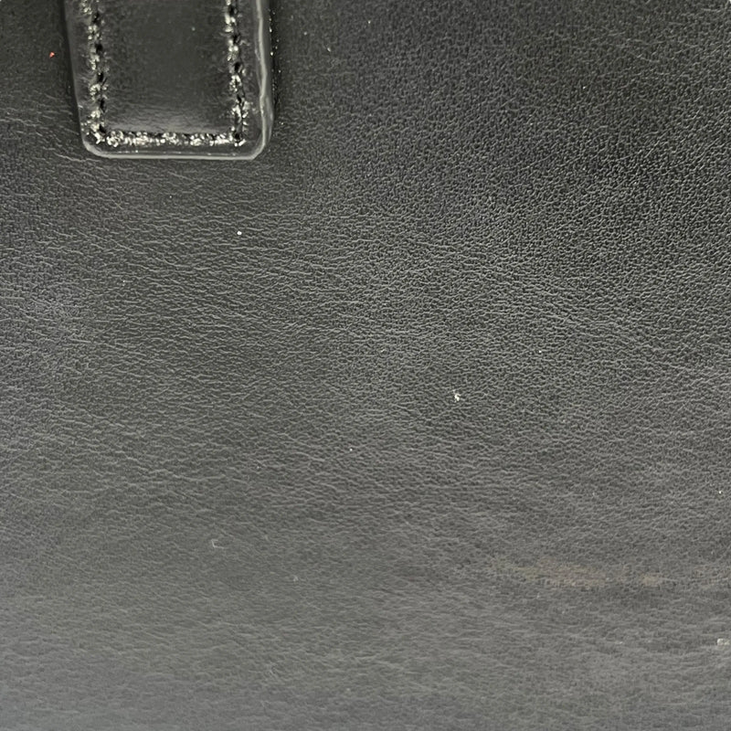 SAINT LAURENT ベイビーカバス レザー ハンドバッグ ショルダーバッグ - ブラック