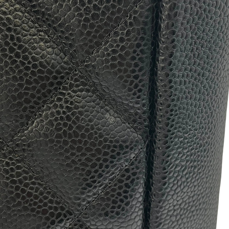 CHANEL プティ ショッピング トート キャビアスキン トートバッグ - ブラック