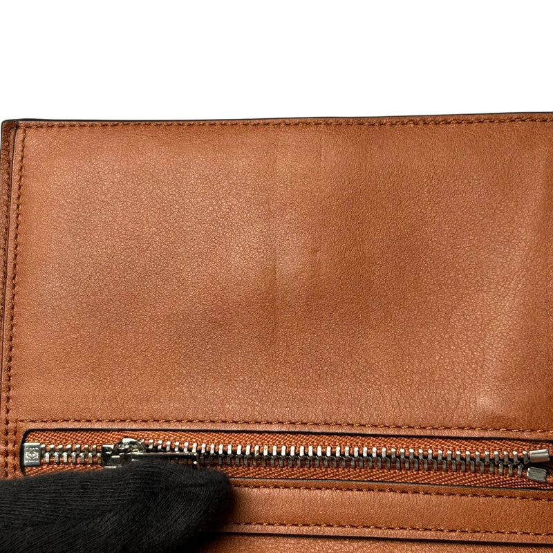 Loewe Vertical Small Wallet Calfskin Compact Wallet - Navy 