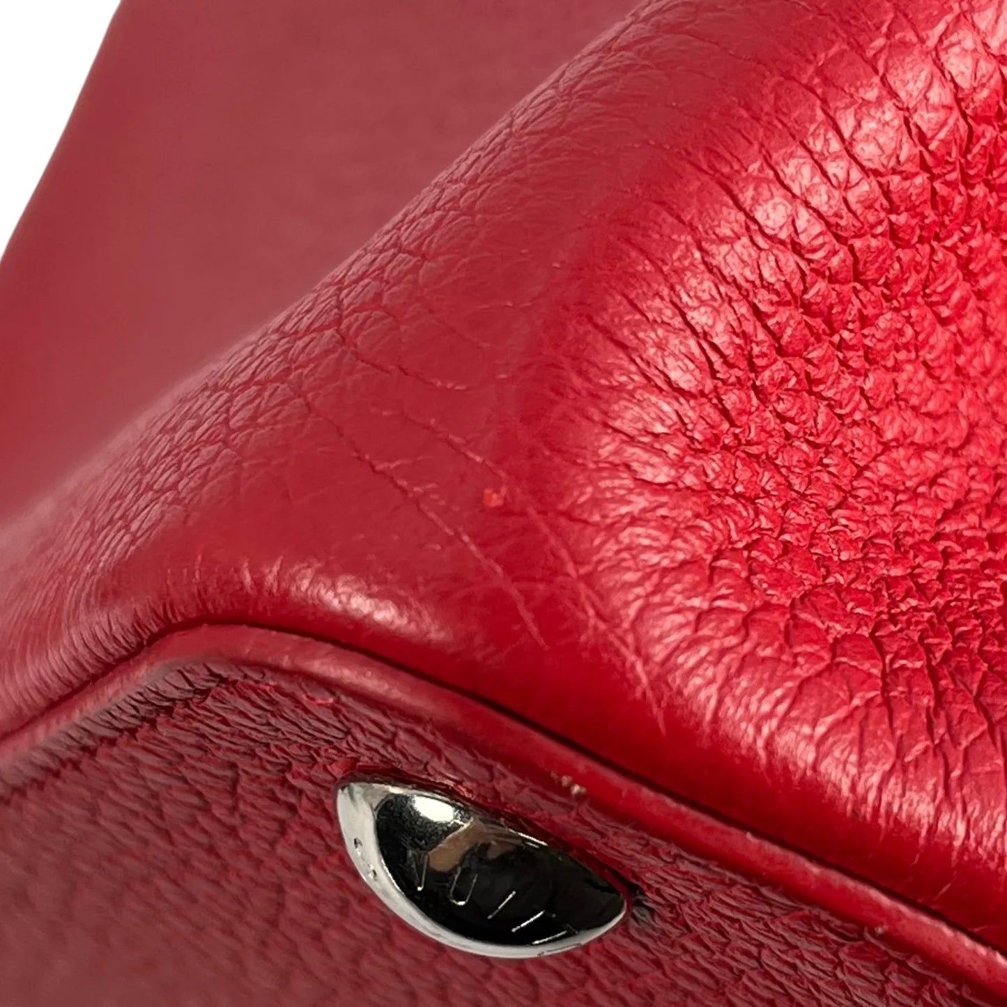 LOUIS VUITTON Capucines BB Leather Handbag/Shoulder Bag - Red 