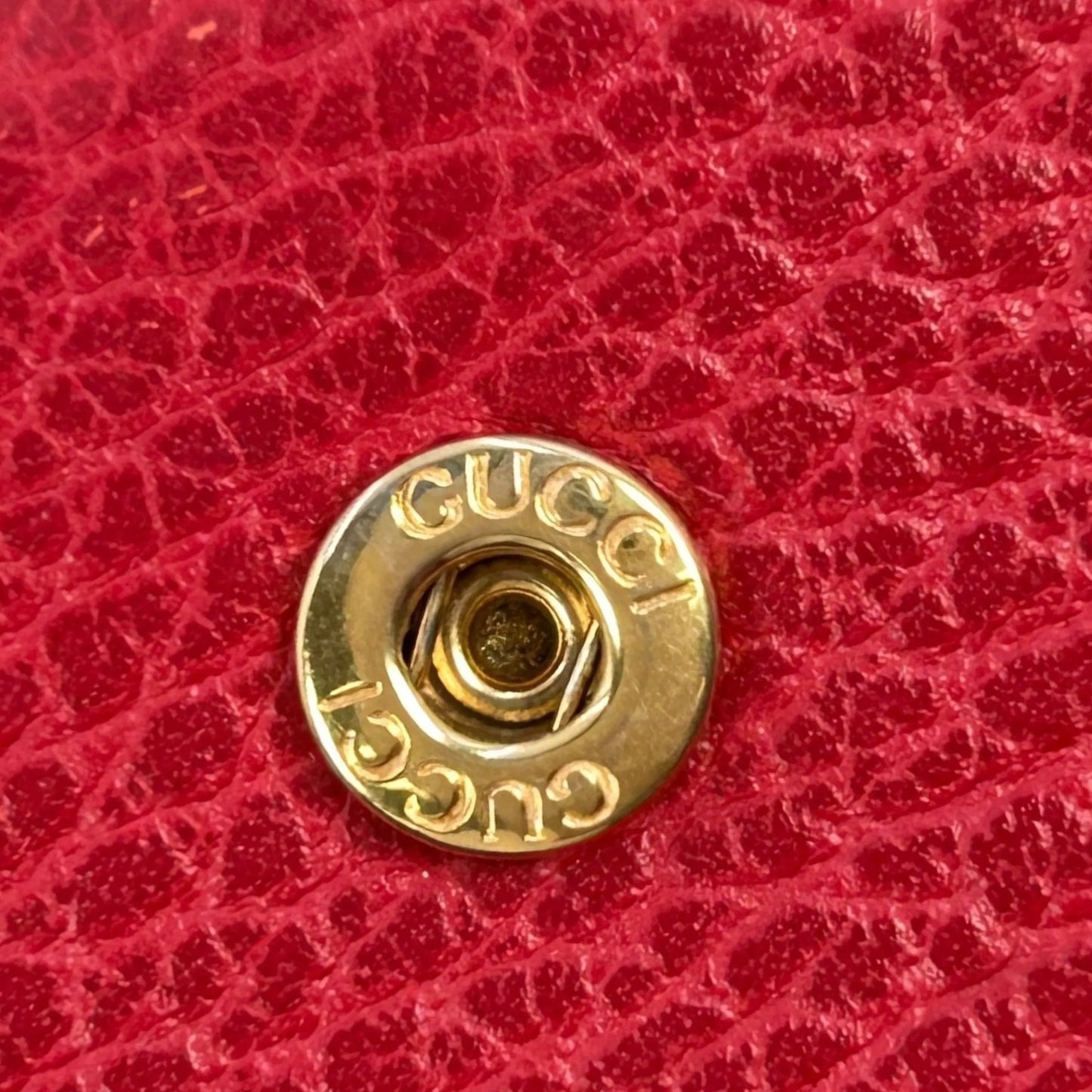 GUCCI GG Marmont Leather Compact Wallet - Red 