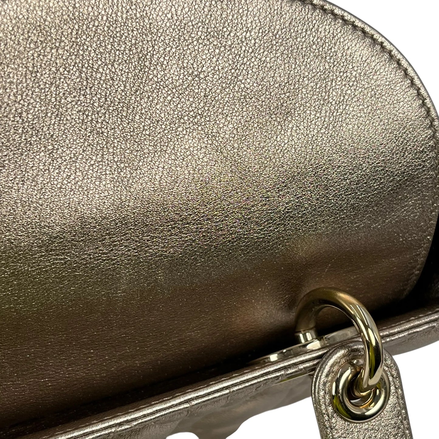 Christian Dior Lady Dior Cannage Calfskin Handbag/Shoulder Bag - Gold