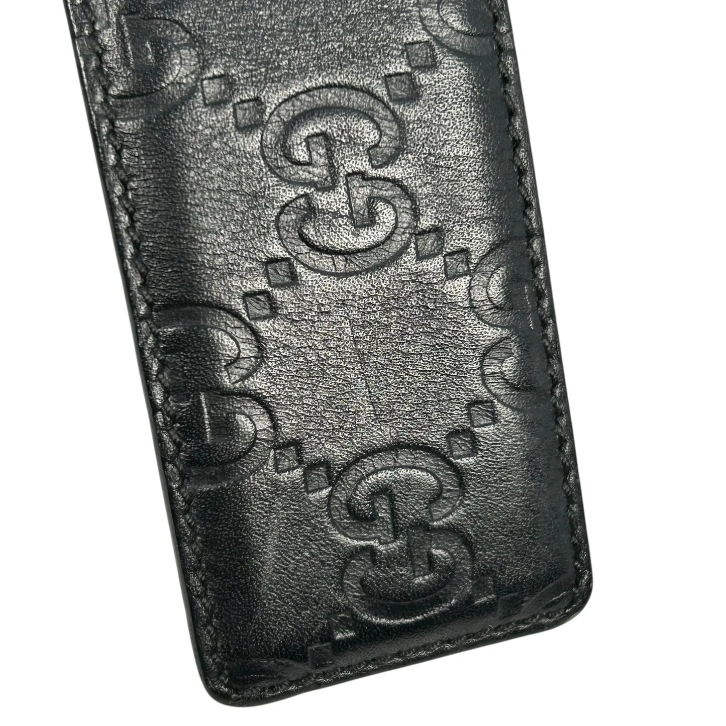 GUCCI グッチシマ GGロゴ レザー ベルト - ブラック