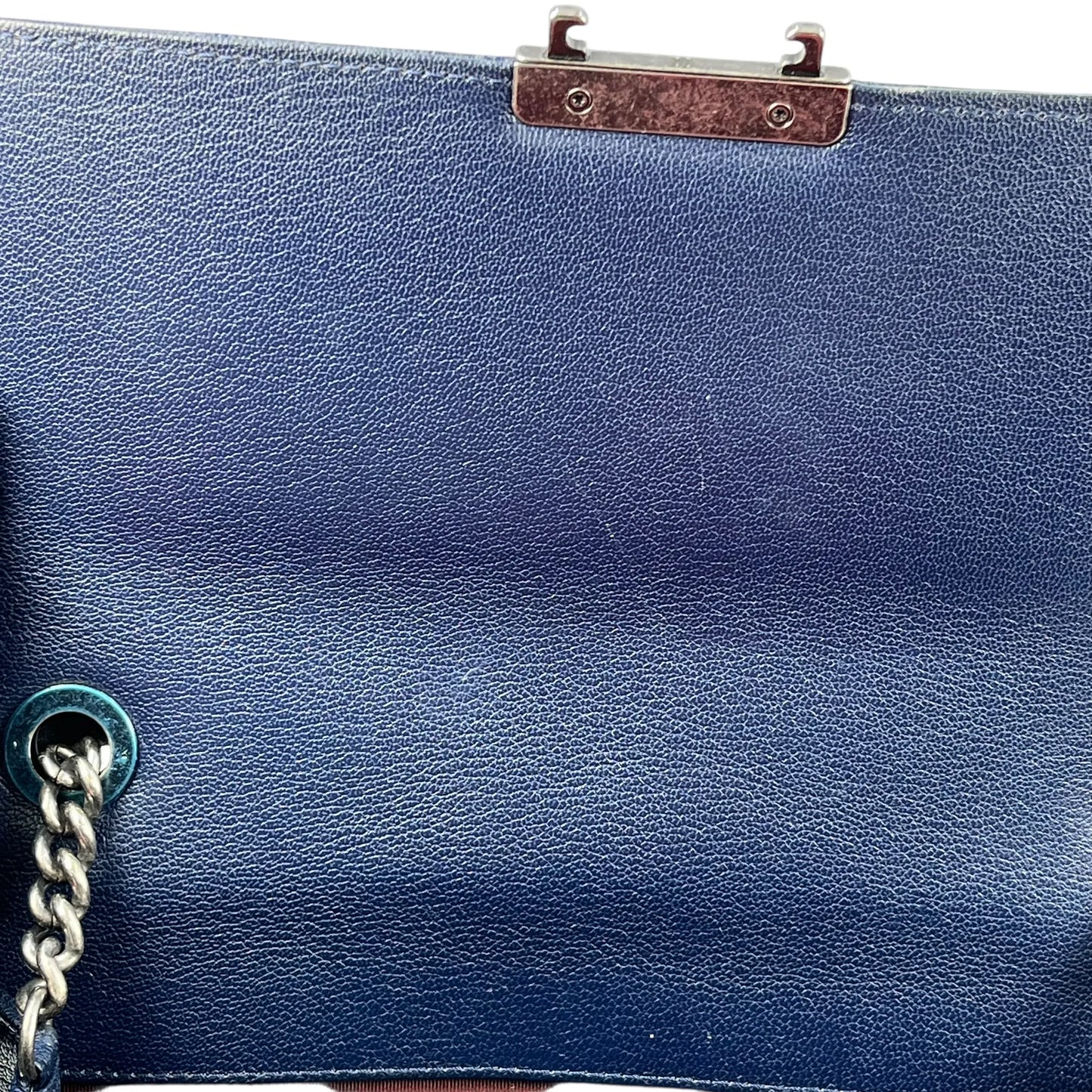 CHANEL CC University Matelasse Goatskin Chain Shoulder Bag - Navy 