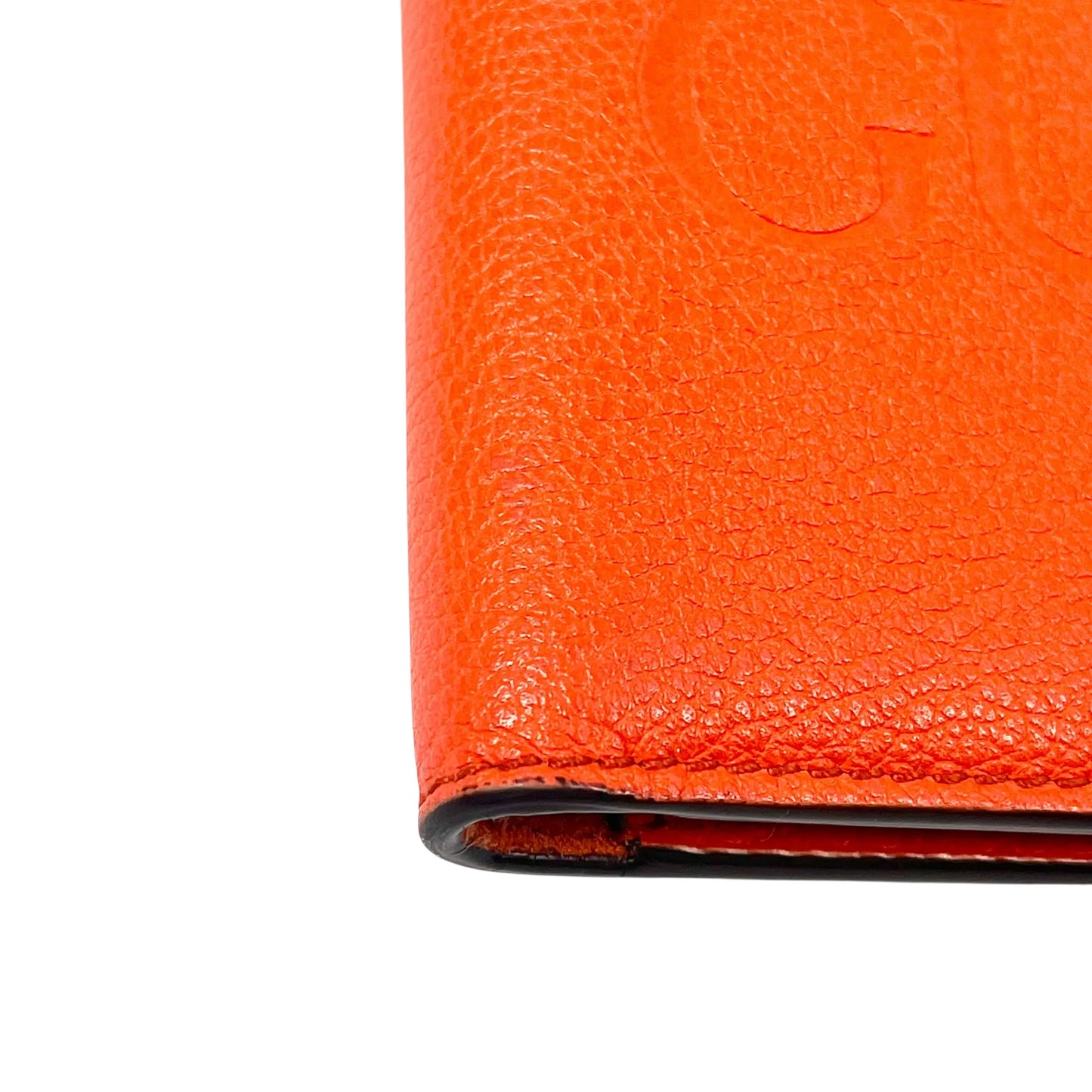 GUCCI GG Logo Embossed Bifold Compact Wallet - Orange 