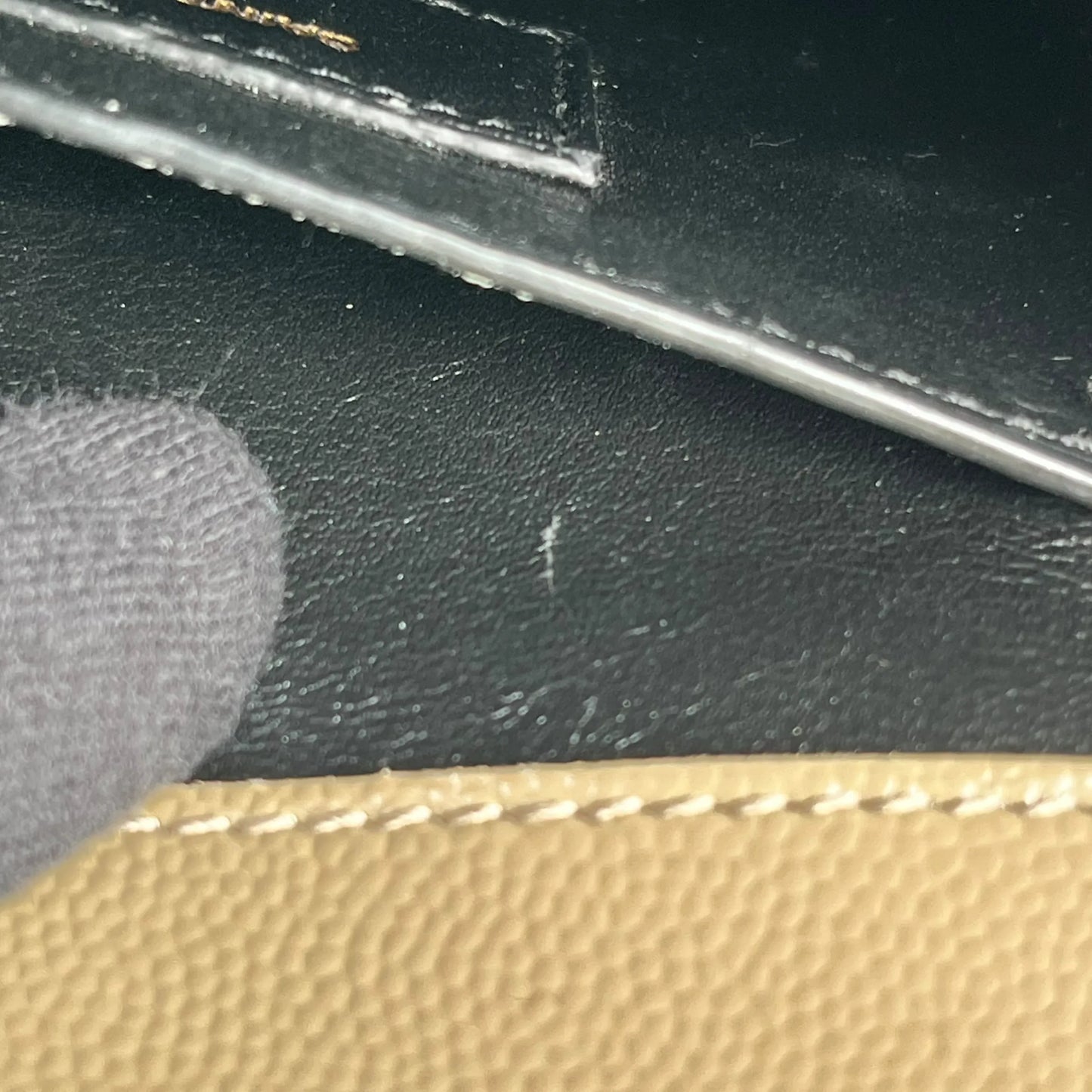 Saint Laurent Cassandra Top Handbag/Shoulder Bag - Beige 