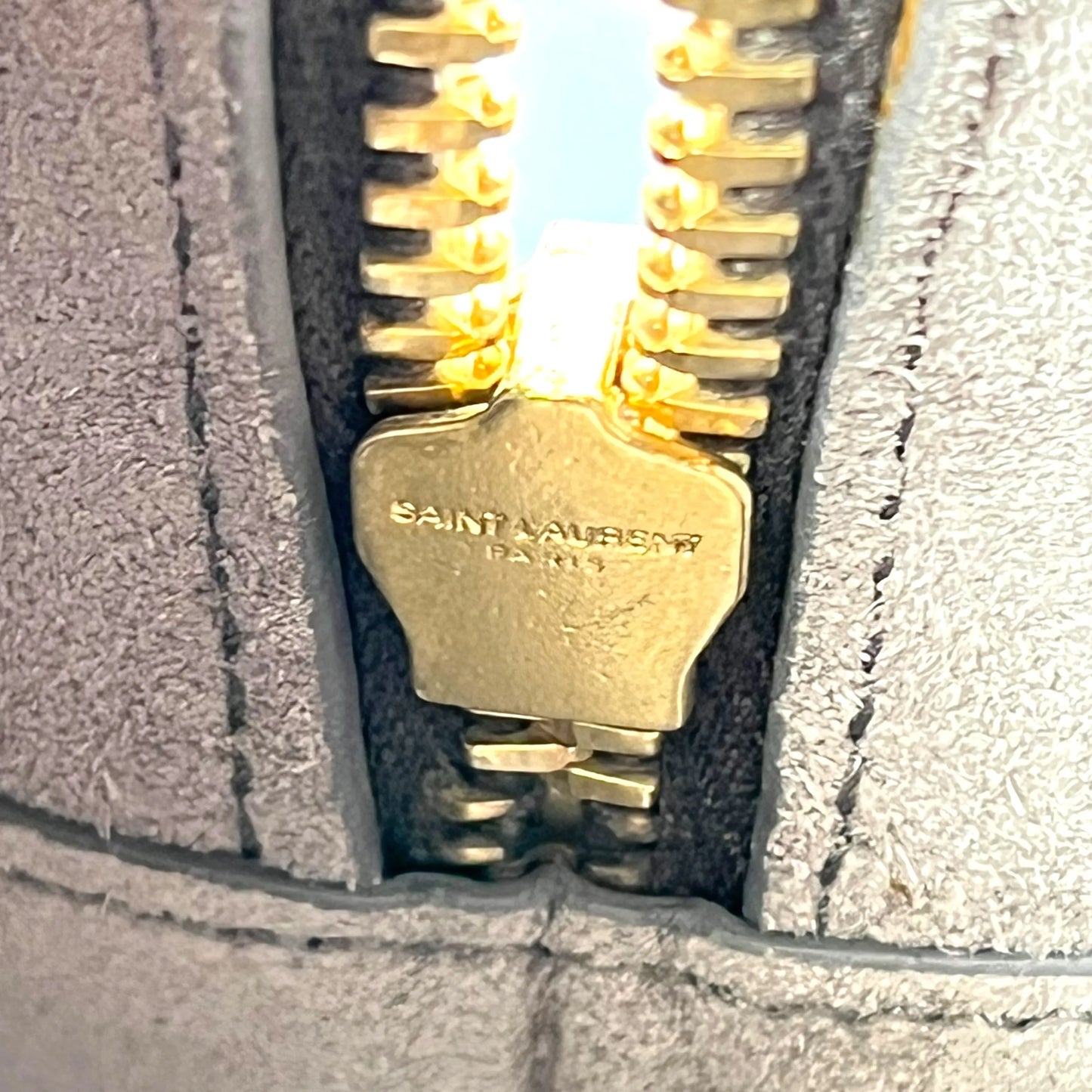 Saint Laurent カバス レザー ハンドバッグ - グレー