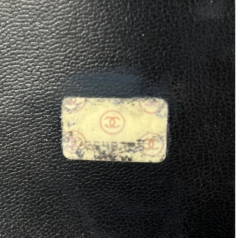 CHANEL CCロゴ ラムスキン チェーンショルダーバッグ - ブラック