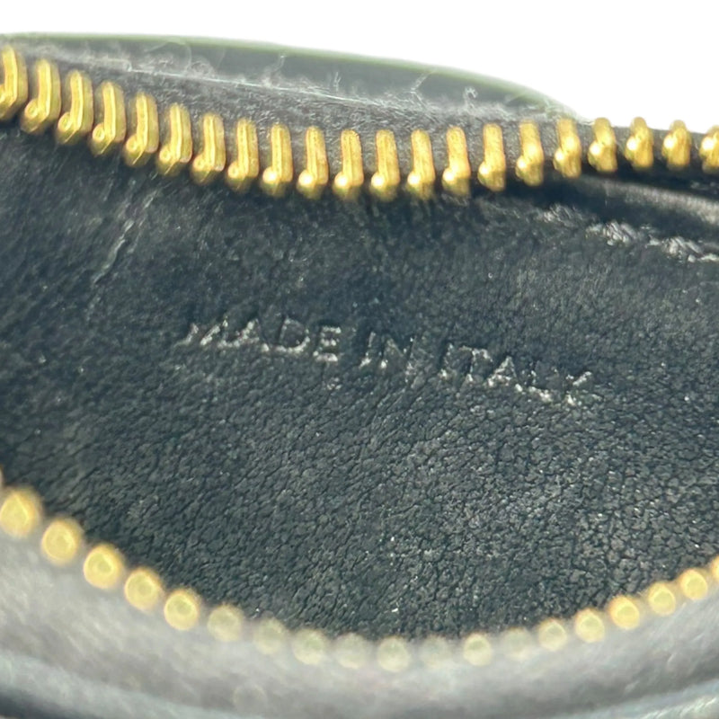 CELINE Vise Coin Triomphe Compact Wallet in Shiny Calfskin - Black 