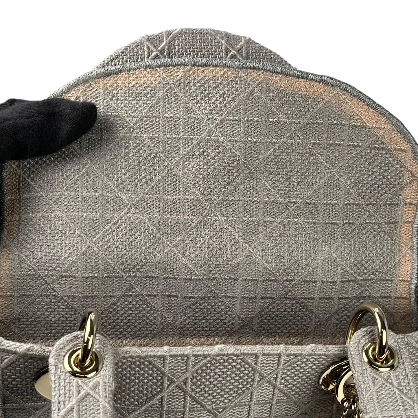 Christian Dior Lady Dior D Lite Hand Bag Shoulder Bag - Gray 