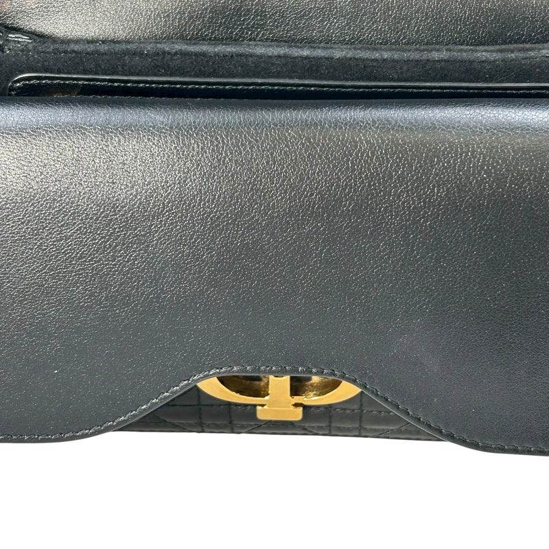 Christian Dior Jolie Top Handle Bag Calfskin Hand Bag Shoulder Bag - Black 