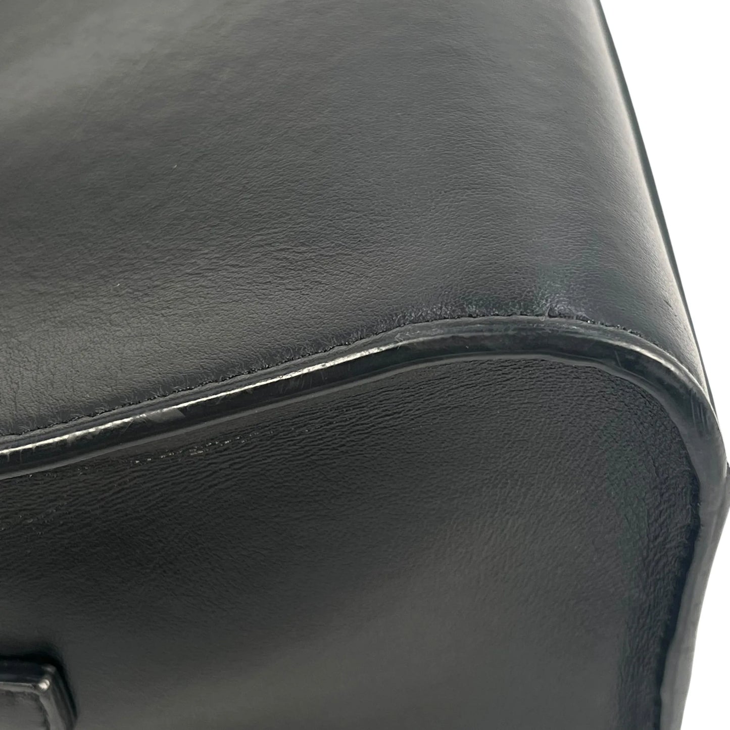 SAINT LAURENT ベイビーカバス レザー ハンドバッグ ショルダーバッグ - ブラック