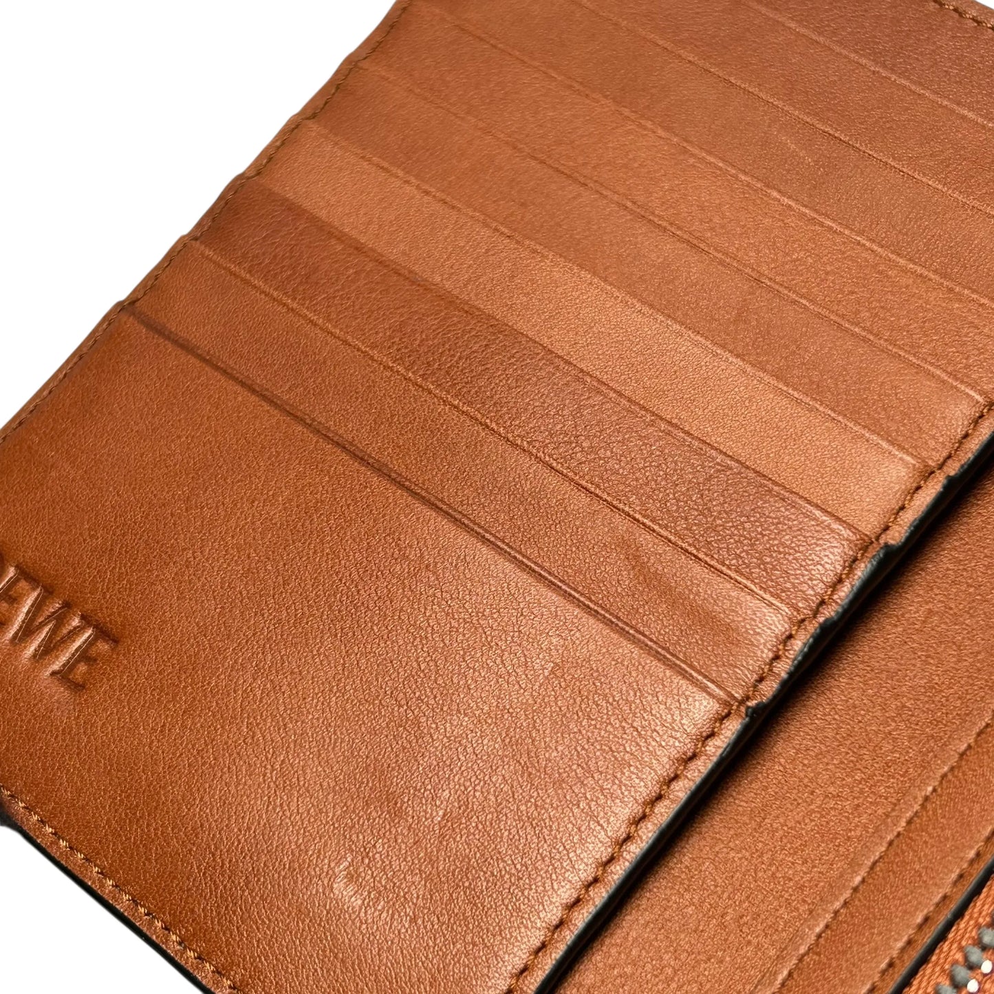 Loewe Vertical Small Wallet Calfskin Compact Wallet - Navy 