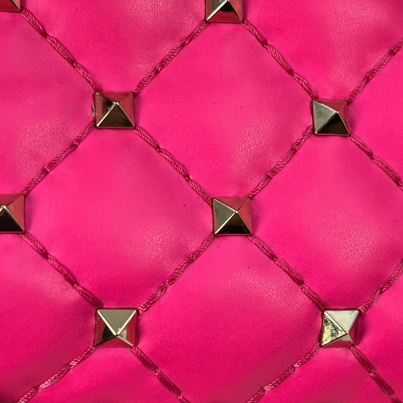 Valentino ガラヴァーニ ミディアム ロックスタッズ スパイク ショルダーバッグ ハンドバッグ - ピンク