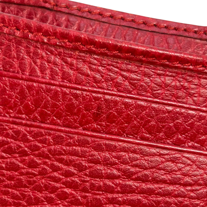 GUCCI GG Marmont Leather Compact Wallet - Red 