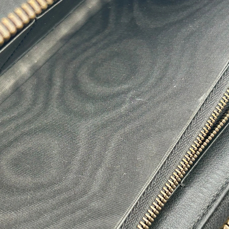 GUUCI Bamboo Round Zip Long Wallet - Beige x Brown 