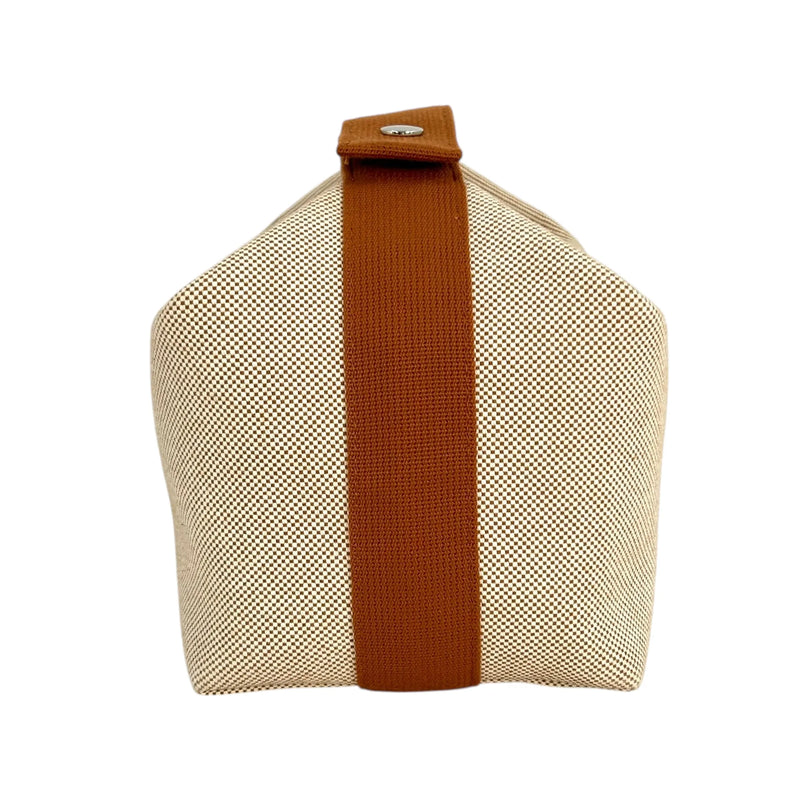 HERMES Bridesmaid Black GM Cotton Canvas Handbag - Beige 