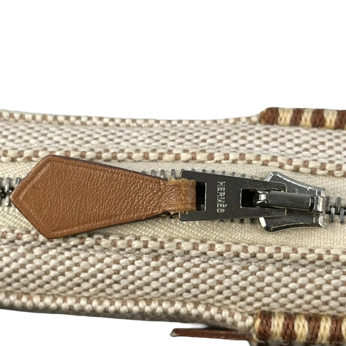 HERMES Air Line Canvas Travel Pouch - Beige 