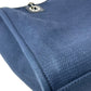 CHANEL Deauville MM Canvas Tote Bag - Navy 