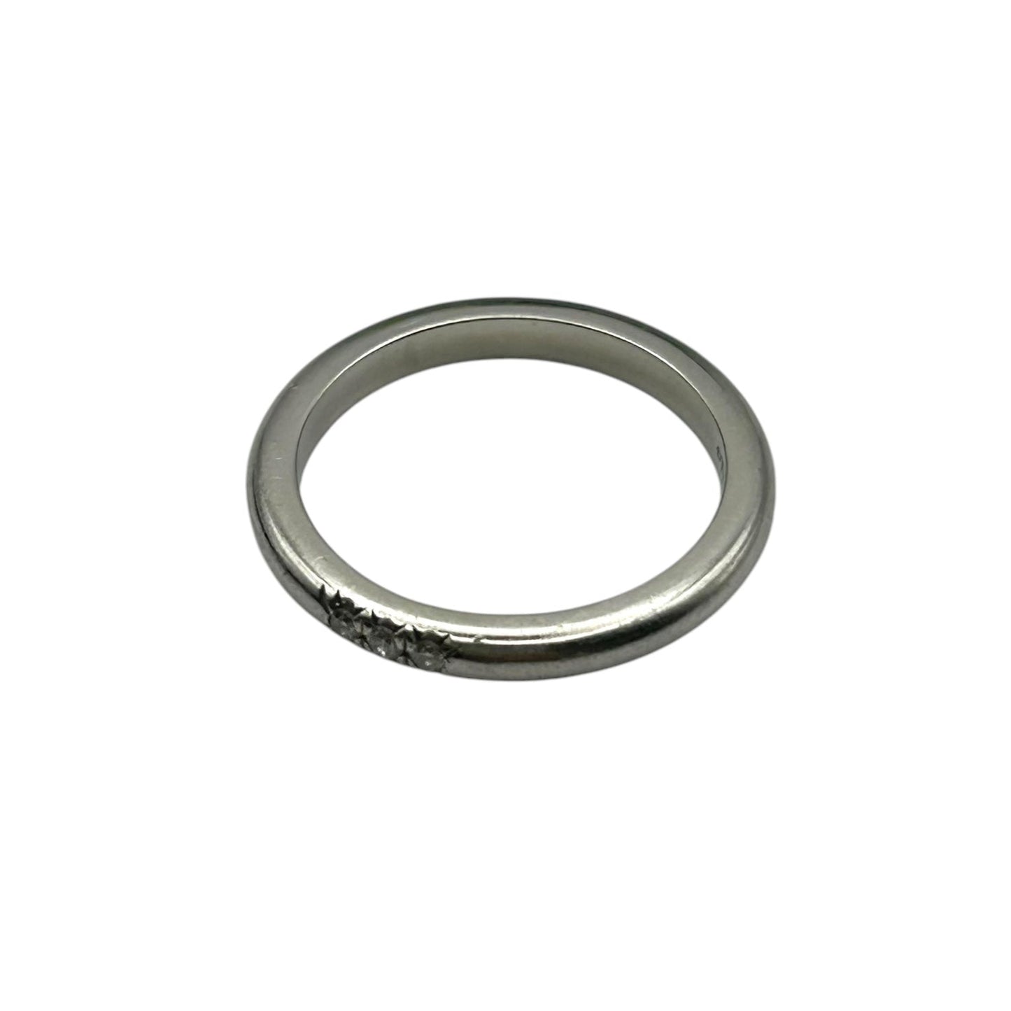 Tiffany &amp; Co Classic Band Ring with 3 Diamonds - Pt950