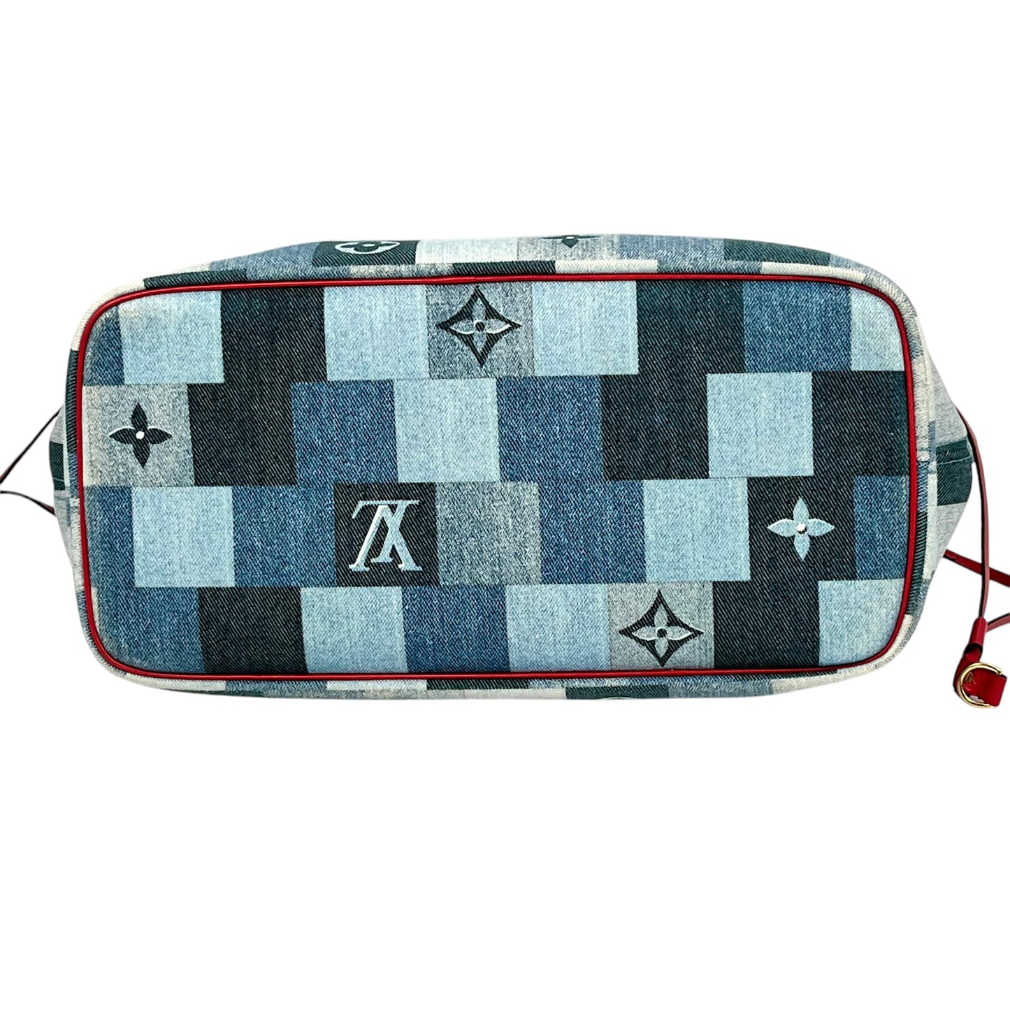 Louis Vuitton Monogram Denim Neverfull MM Tote Bag - Blue 