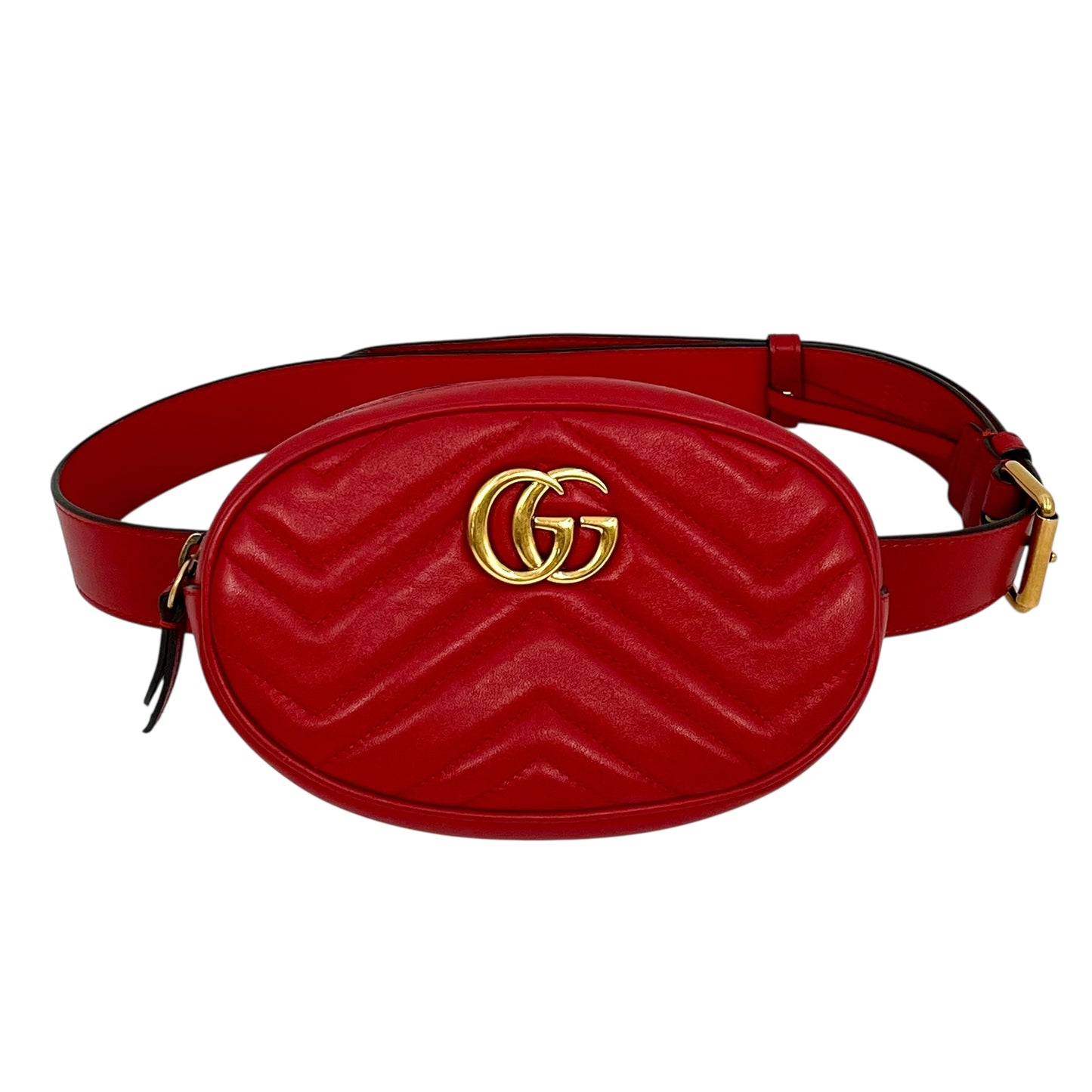 GUCCI GG Marmont Leather Body Bag - Red 