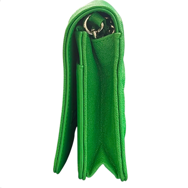 CHANEL Boy Chanel Caviar Leather Chain Wallet Shoulder Bag - Green 