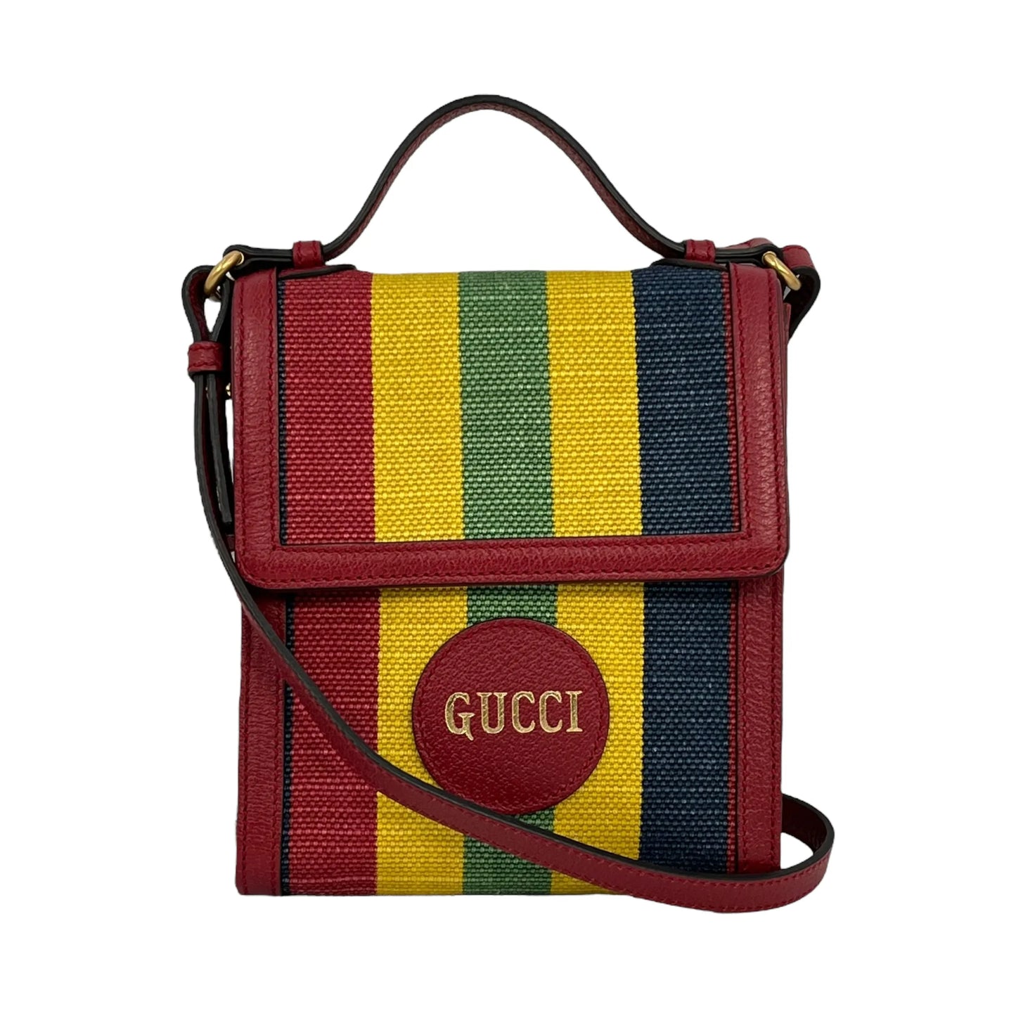 GUCCI Baiadera Striped Shoulder Bag - Multicolor and Red 