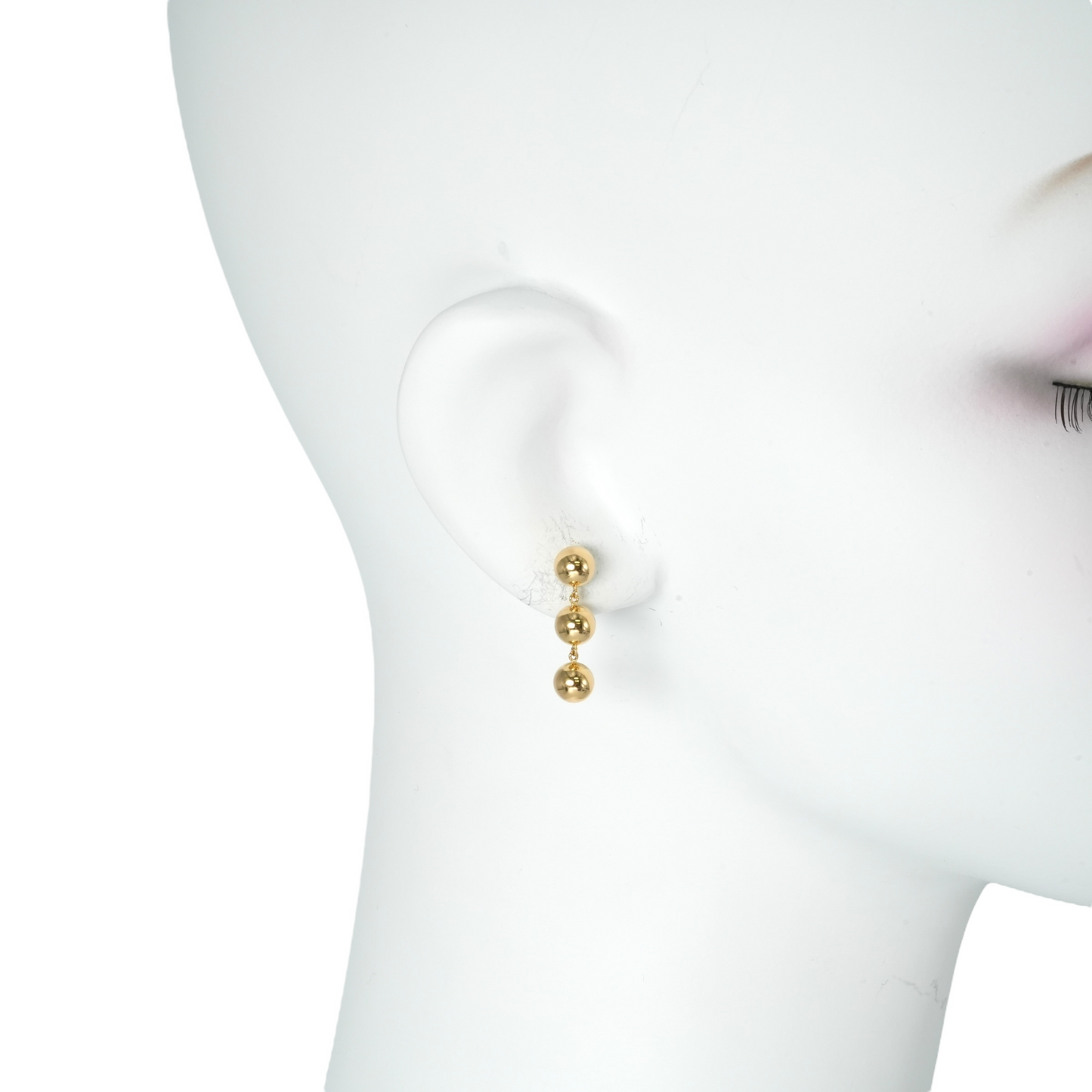 Triple Ball Earrings - 18KYG - 06854 