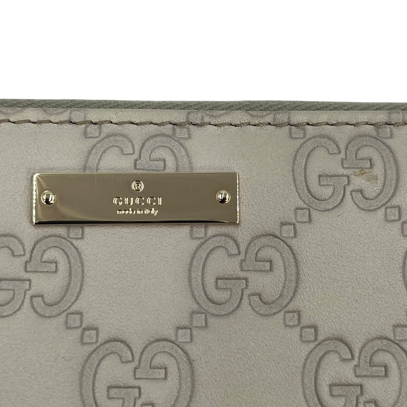 GUCCI Leather Round Zip Long Wallet - Beige 