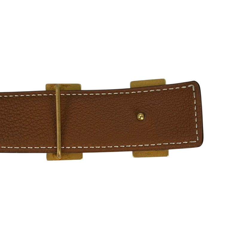 Hermès コンスタンス レザー ベルト □H刻印（2004年製）- ブラック × ブラウン