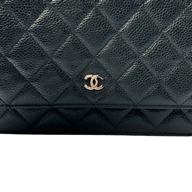 CHANEL マトラッセ キャビアスキン チェーンウォレット - ブラック - 34883