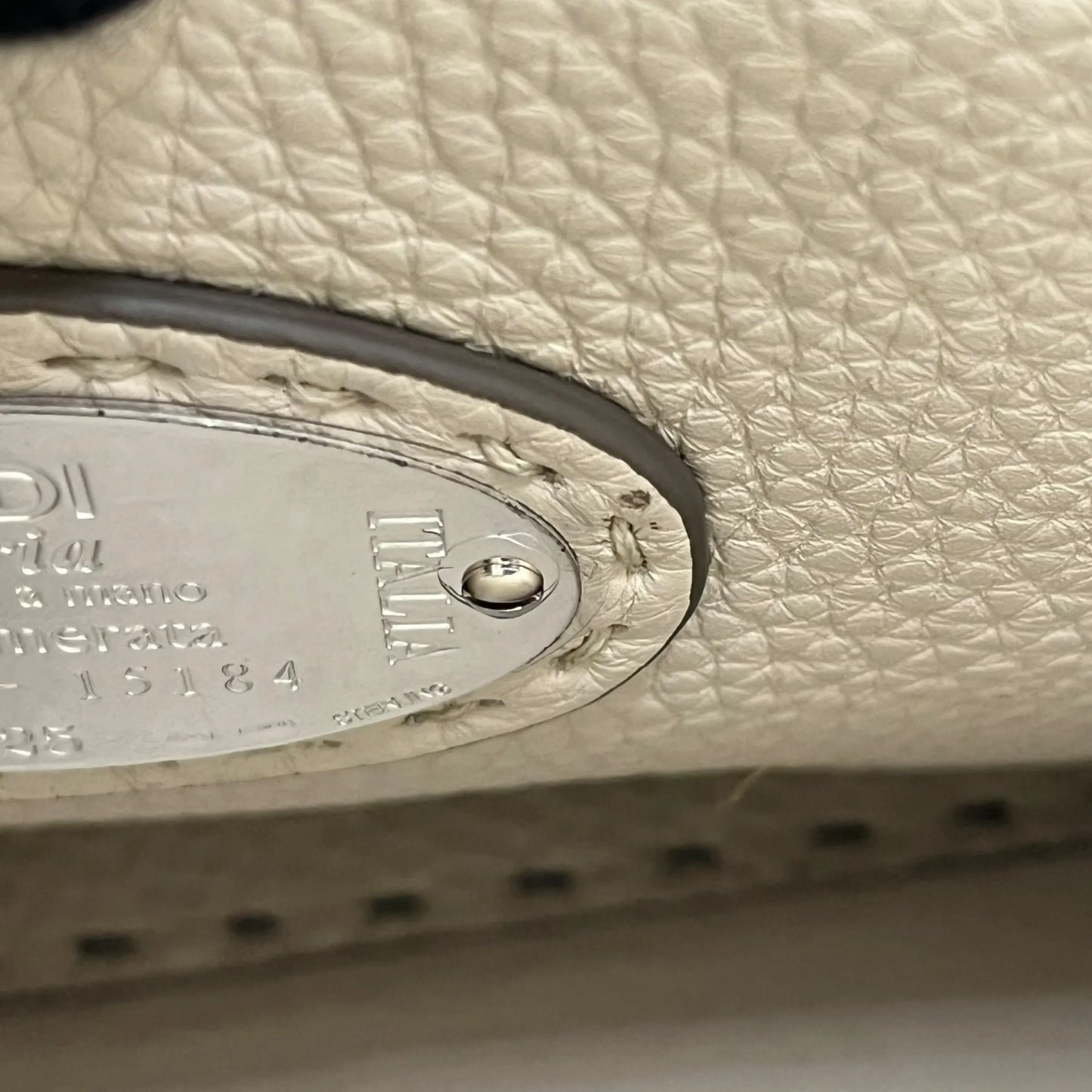 FENDI Peekaboo Leather Handbag/Shoulder Bag - Grey 