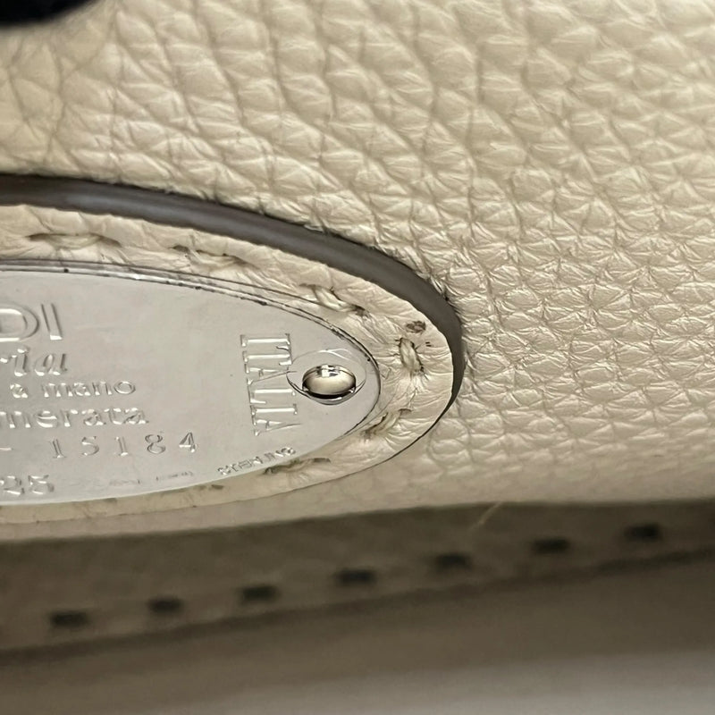 FENDI Peekaboo Leather Handbag/Shoulder Bag - Grey 