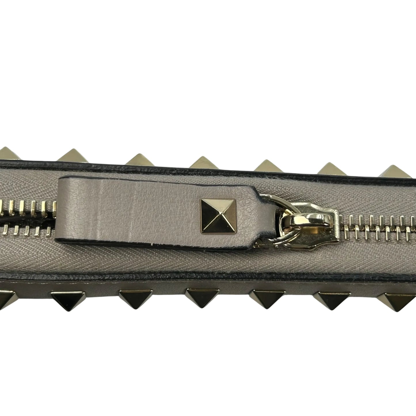 Valentino Rockstud Zip-Around Wallet - Grey 