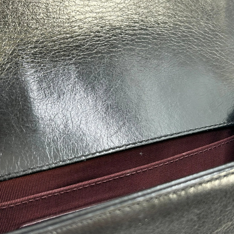 CHANEL Boy Chanel Leather Chain Shoulder Bag - Black 