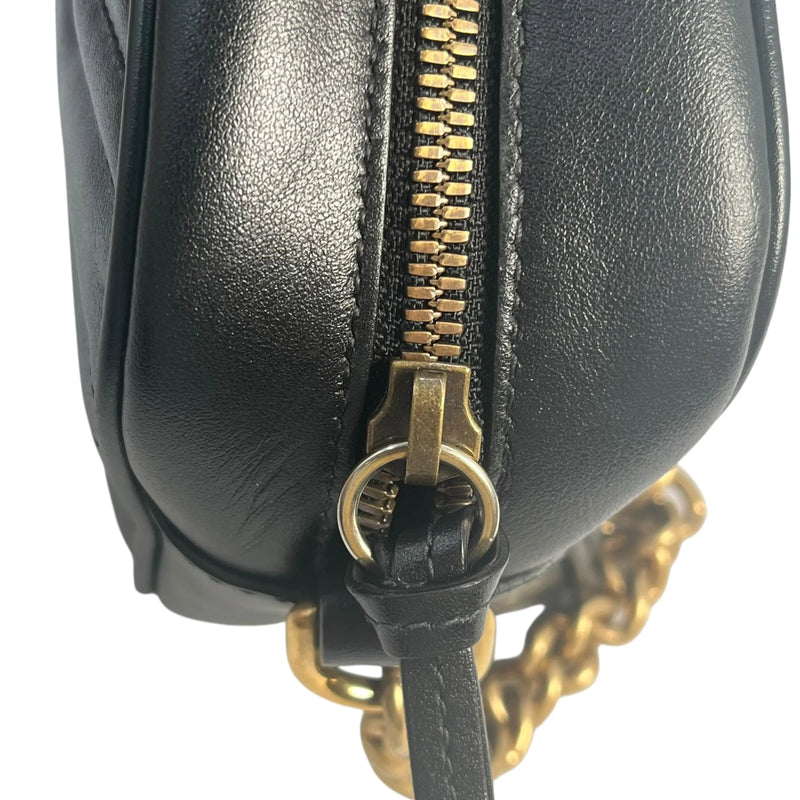GUCCI GG Marmont Leather Shoulder Bag - Black 