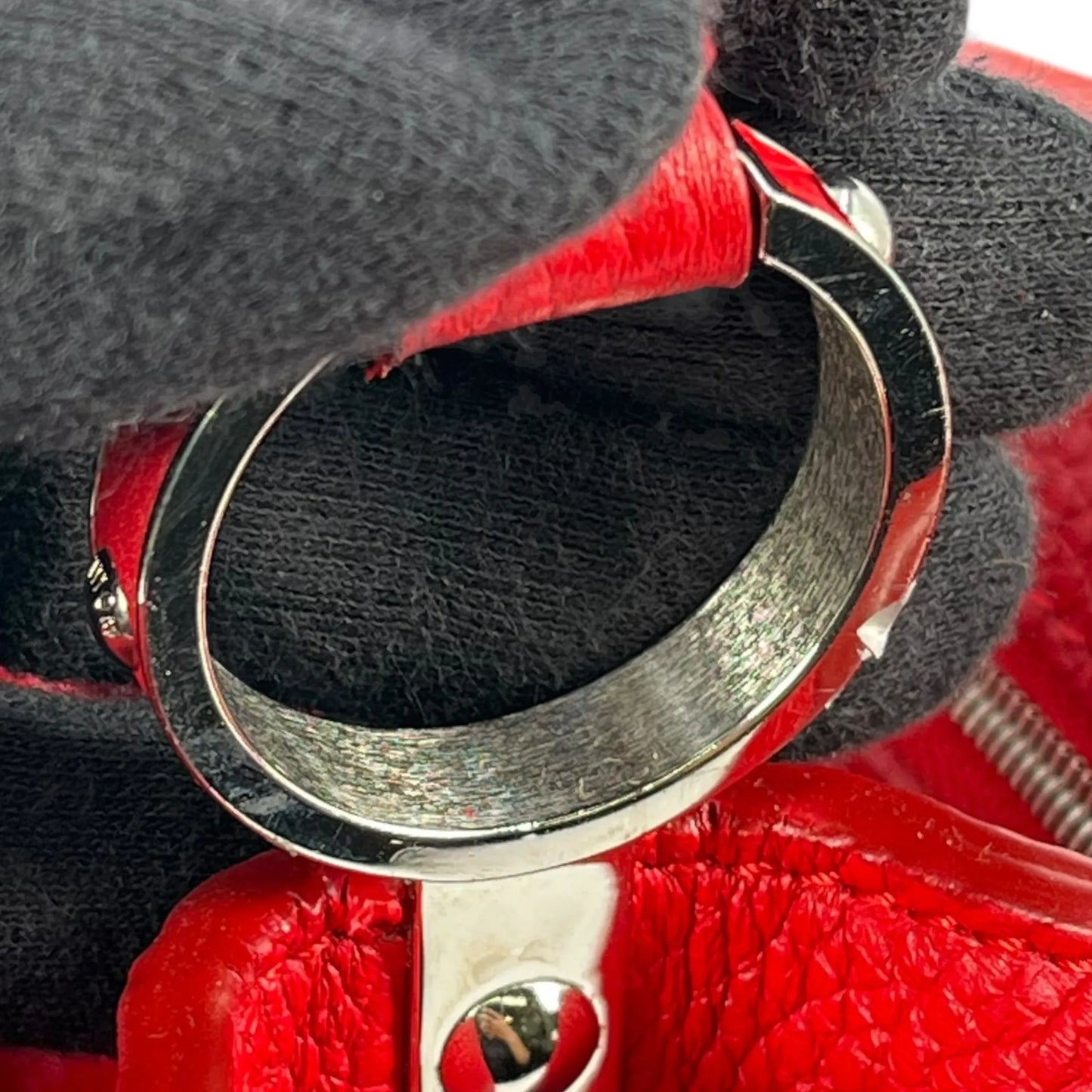 LOUIS VUITTON Capucines BB Leather Handbag/Shoulder Bag - Red 