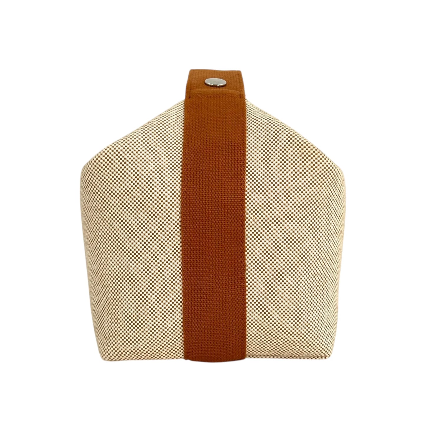 HERMES Bridesmaid Black GM Cotton Canvas Handbag - Beige 