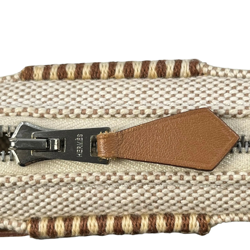 HERMES Air Line Canvas Travel Pouch - Beige 