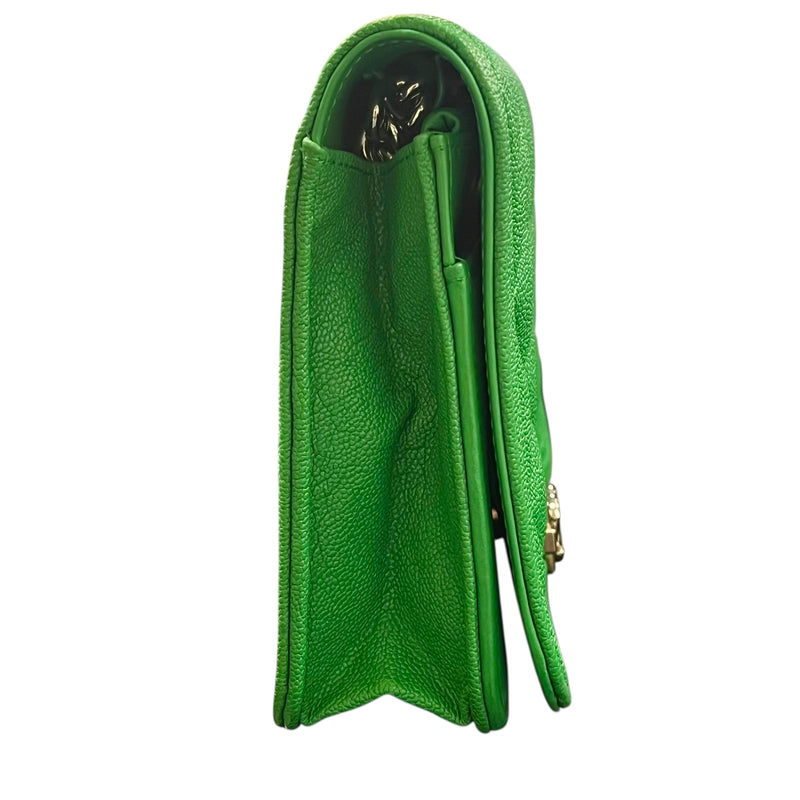 CHANEL Boy Chanel Caviar Leather Chain Wallet Shoulder Bag - Green 