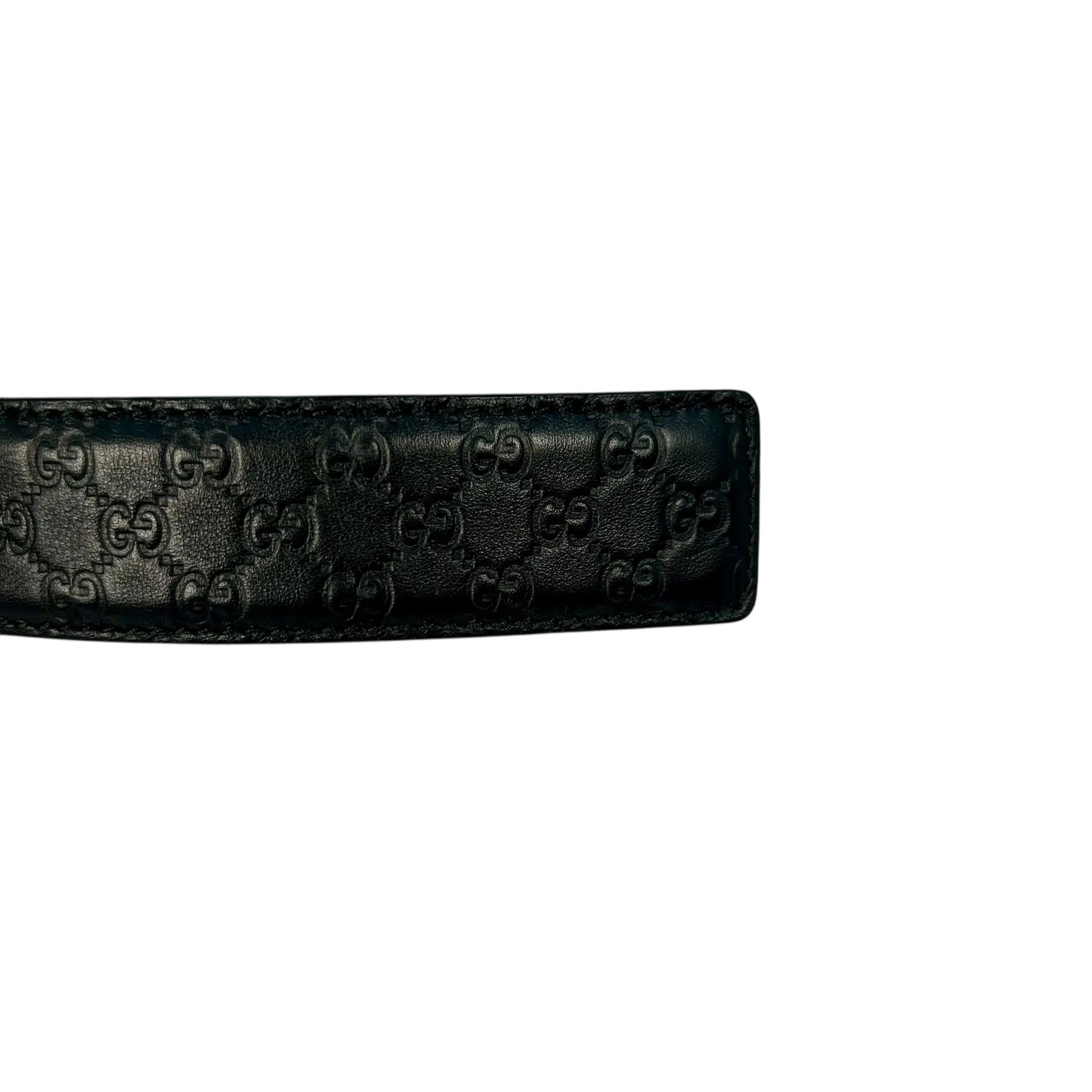GUCCI Micro Guccissima Leather Belt - Black 31984 