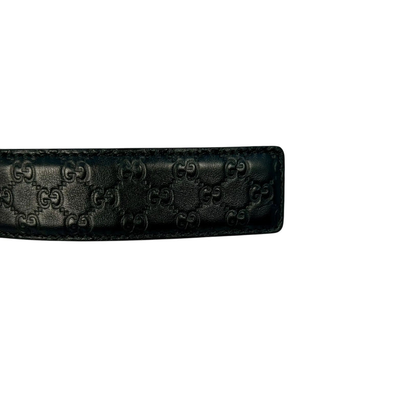 GUCCI Micro Guccissima Leather Belt - Black 31984 