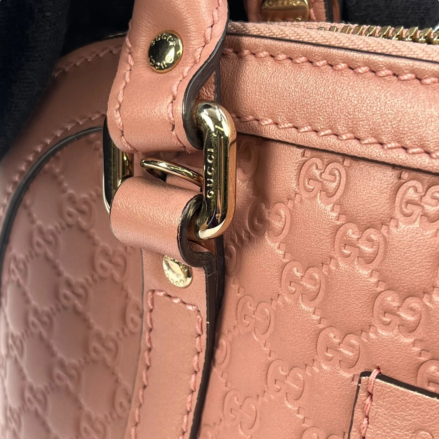 GUCCI Micro Guccissima Dome Handbag/Shoulder Bag - Pink 