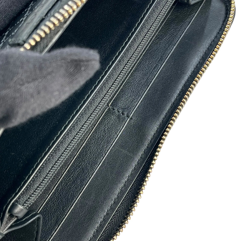 GUCCI Micro Guccissima Round Zip Long Wallet - Black 