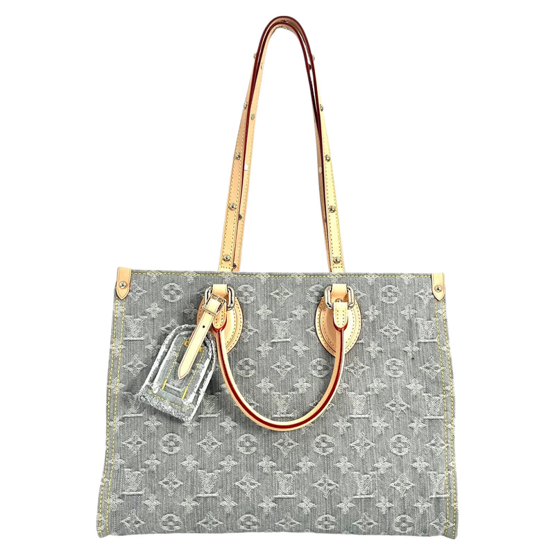 Louis Vuitton モノグラム デニム MM トートバッグ - ブルーグレー - 33685