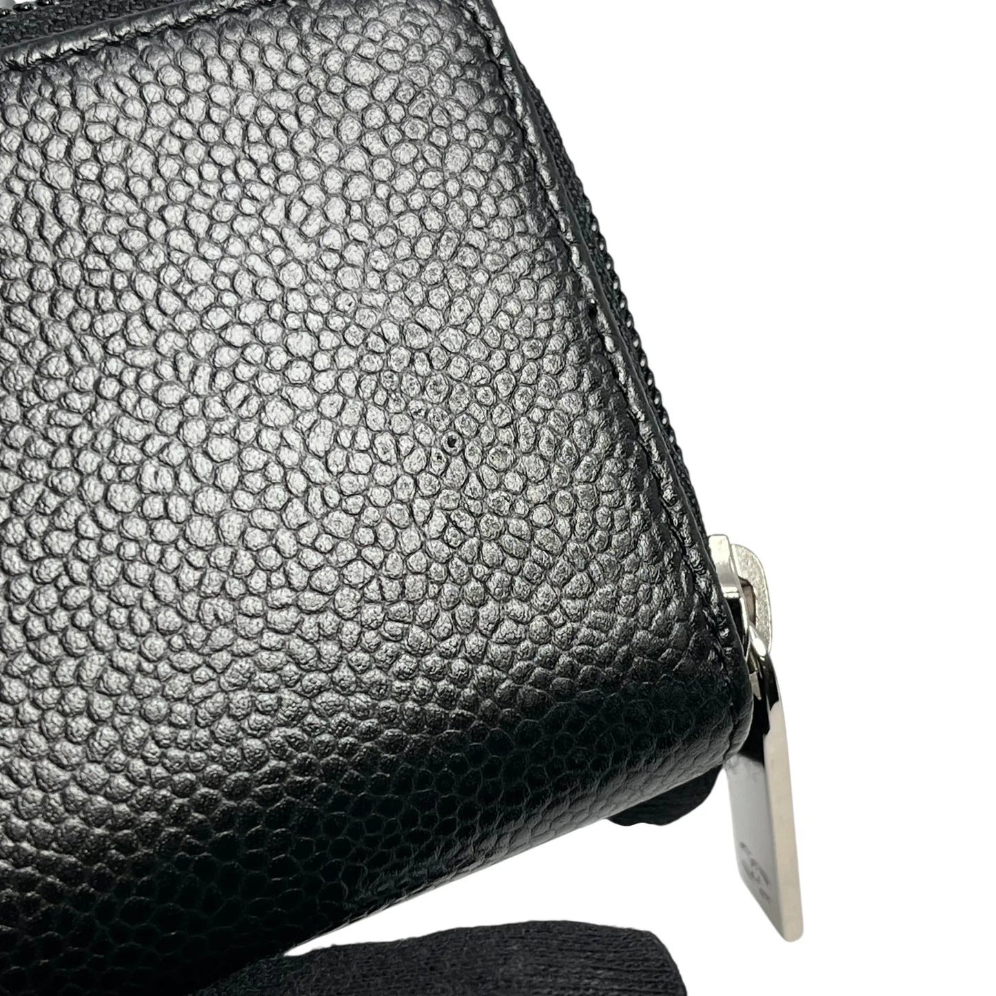 CHANEL CCロゴ キャビアスキン ジッピー カードケース コインケース - ブラック