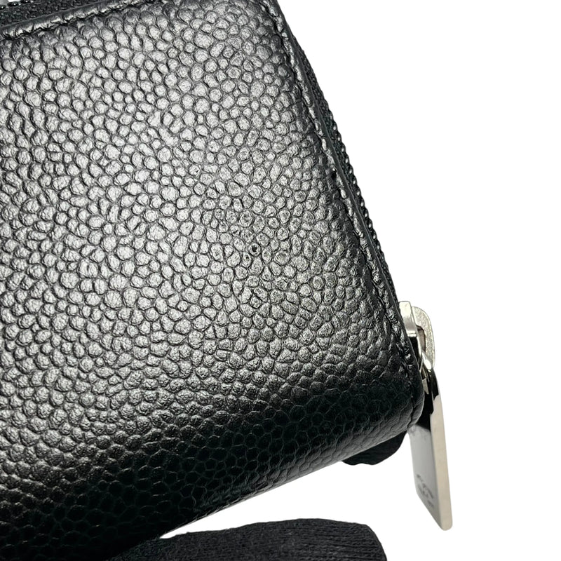 CHANEL CCロゴ キャビアスキン ジッピー カードケース コインケース - ブラック